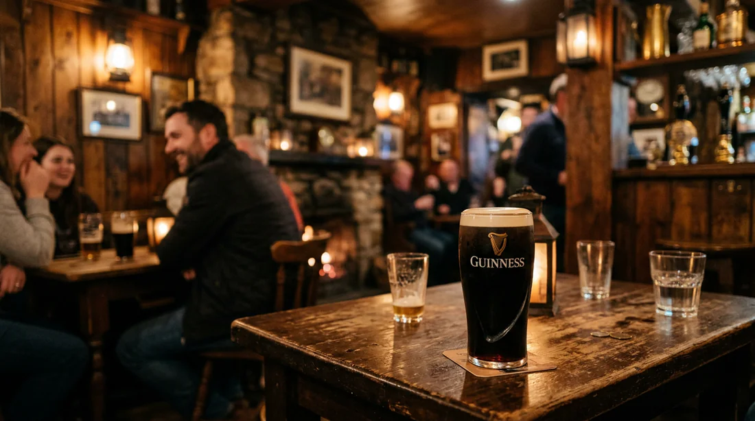 Intérieur chaleureux d'un pub traditionnel irlandais